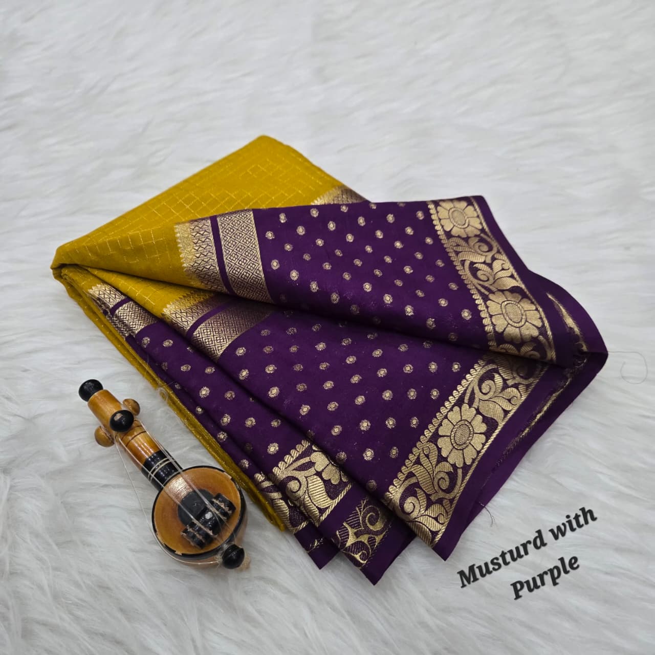 Red and Black  Premium Quality Semi Mysore Crepe Silk Saree.